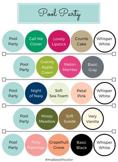 the color scheme for pool party