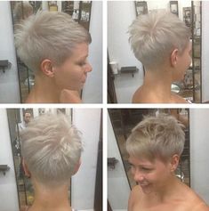 Cool Short Hairstyles, Super Short Hair, Short Grey Hair, Sassy Hair, Wavy Bobs, Very Short Hair, Penteado Cabelo Curto, Short Pixie Haircuts, Short Blonde