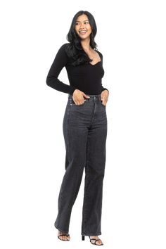 Judy Blue has done it again! This time in a high waisted tummy control straight leg style in a gorgeous charcoal/washed black denim. No longer do your jeans have to make you angry! These will solve the problem of needing jeans that stretch with your every move and they can take you to all your activities! 92% Cotton / 7% Polyester / 1% Spandex FRONT RISE: 12.25" INSEAM: 33" If you've never worn Judy Blue Jeans and aren't sure what size to order PLEASE adhere to these sizing suggestions to avoid Judy Blue Jeans, Black Denim, Blue Jeans, Straight Leg, Loose Fitting, Tights, Womens Sizes, High Waisted, Spandex