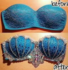 an image of two bras with the same bra on them, one is blue