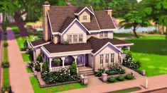 Sims 4 Family House Exterior, Sims 4 Home Layout Plans, Sims Family House Layout, Sims 4 Cute Family House, Sims 4 Small Starter Home, Sims 4 Houses Layout Families, Base Game Home Sims 4, Base Game Cottage Sims 4, Family Home Exterior Sims 4