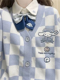 #ad Top Rated Sanrio Cinnamoroll My Melody Kuromi Cardigan Sweater Student Girl Loose Coat, Fashion Sweaters Cinnamon Roll Sanrio Clothes, Sanrio Cardigan, Sanrio Aesthetic Outfits, Cinnamoroll Items, Aesthetic Clothes Men, Sanrio Outfits, Sanrio Clothes, Cute Cinnamoroll, Kawaii Blue