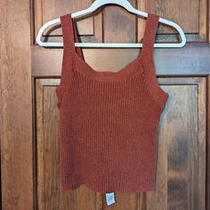 Never Worn!! Gap Cropped Sweater Tank Ribbed Style Coppery Brown Color 16" Pit To Pit 20.5" Shoulder To Hem 100% Cotton Gap Fitted Casual Tank Top, Gap Casual Fitted Tank Top, Casual Fitted Gap Tank Top, Fitted Casual Crop Top By Gap, Trendy Fitted Tank Top From Gap, Trendy Fitted Tank Top By Gap, Trendy Fitted Gap Tank Top, Fitted Gap Crop Top For Spring, Gap Casual Crop Top For Spring