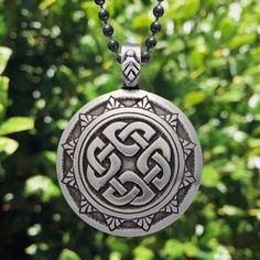 Shield Knot Pendant – Celtic Traditions Antique Silver Symbolic Jewelry With Large Pendant, Hand Cast Pewter Pendant Necklace, Viking Style Oxidized Jewelry As Gift, Viking Style Oxidized Finish Jewelry Gift, Viking Style Oxidized Jewelry Gift, Viking Style Oxidized Jewelry For Gifts, Symbolic Silver Medallion Necklace With Large Pendant, Symbolic Pewter Necklace Perfect For Gifts, Engraved Pewter Round Pendant Jewelry