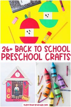 Back to school crafts for preschoolers Welcome Crafts Preschool, Orientation Activity For Preschool, Art Back To School Ideas, Easy First Day Of School Crafts, Back To School Activity For Preschoolers, First Day Of School Crafts Preschool, First Day Of School Art Projects Preschool, Beginning Of The Year Art Projects Preschool, First Day Of School Prek Craft