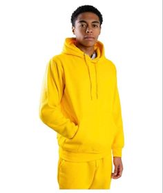 Mens yellow sweatsuit mens yellow hoodie mens yellow joggers mens yellow tracksuit mens yellow hooded sweatshirt This Cotton Poly Blend Mens Or Womens Unisex Yellow sweatsuit jogger set and tracksuit is a great gift for him or gift for her this trendy hoodie and joggers are made of warm quality cotton and are very comfortable the sweatsuit fits true to usa sizes  The cotton isnt too thick but also not thin. The cotton has stretch to it so its great for walking jogging and anything in between Thi Yellow Tracksuit, Yellow Joggers, Garment Construction, Yellow Hoodie, Joggers Womens, Russell Athletic, Hooded Pullover, Pullover Sweatshirts, Heavy Weight