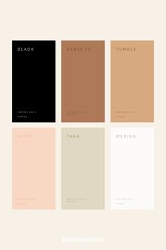 the color palettes for marron works's new book, tana fe