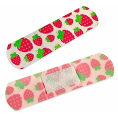 two pairs of eyeglasses with strawberries and green leaves on them, one is pink