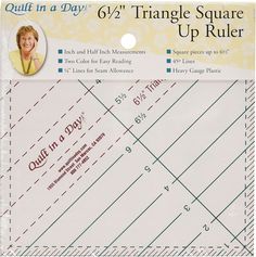 quilt in a day 6 / 4 triangle square up ruler, 8 x 12 inches