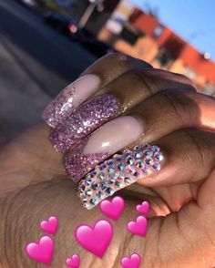 Pretty Nails For Summer, Pretty Nails Glitter, Nail Design Video, Curved Nails, Basic Nails, Pretty Nail Designs, Classy Acrylic Nails, Nails Only, Types Of Nails