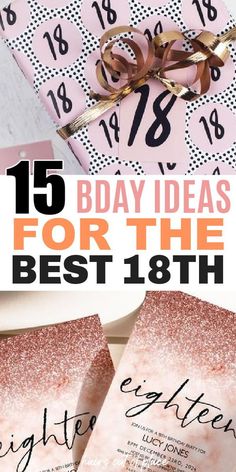 pink and black wedding stationery with the text, 15 bday ideas for the best 13th