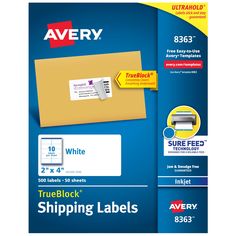 avery white shipping labels, 3 x 4 inches