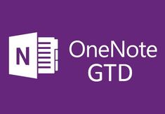 the logo for one note gtd, which is purple and has an open file on it