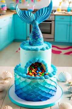 Prepare to be amazed! Our list of 18 stunning mermaid cake ideas will steal the show at your next ocean-themed party. From magical underwater designs to colorful scales and enchanting decorations, each cake decor idea brings your celebration to life. Whether you're an experienced baker or a first-timer, these creative cakes will provoke ideas for customization that delight. Make your gathering unforgettable by capturing the spirit of the sea with joyful treats everyone will love. Dive in and get inspired by these magical mermaid cake designs! Mermaid Cake Ideas, Mermaid Themed Cake, Zelda Cake, Cake Transport, Mermaid Tail Cake, Under The Sea Cake, Magical Underwater, Ocean Theme Party