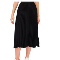 Nwt Vince Camuto Black Pleated Skirt With Elastic Waistband In All Black. Size Is Xxl. No Flaws. Measurements Taken Flat: Length 31.5”, Waist 19”. (A23) Black Non-stretch Long Pleated Skirt, Non-stretch Black Long Pleated Skirt, Black Non-stretch Pleated Skirt For Fall, Non-stretch Black Long Skirt, Black Non-stretch Long Skirt, Non-stretch Black Pleated Skirt For Summer, Black Casual Skirt For Fall, Casual Black Skirt For Fall, Fall Black Stretch Pleated Skirt