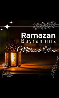 raman bayramniz mubarak olsan with lantern on the ground