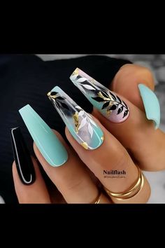 black and blue Acrylic Nail Ideas Black, Blue Black White Nails, Blue And Black Nails Designs, Easy Pride Nails, Toenail Polish Designs, Nailart Designs, Pride Nails, Classic Nail