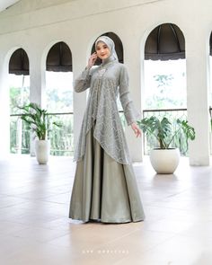 Dress Brokat Modern Bridesmaid, Gamis Brukat Muslim, Model Dress Brokat Modern, Dress With Outer, Dress Wisuda, Gaun Tulle