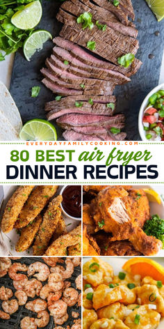 Check out the 80 Best Air Fryer Dinner Recipes! From family friendly dinners to easy to make main course ideas, enjoy chicken, seafood, steak, pork chops, and even vegetarian options. Try them today and make your meals delicious and effortless!