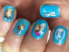 frozen-nail-art-manicure Pictures Of Elsa, Elsa Pictures, Frozen Themed, Diamond Dust, Blue Nail Polish, Blue Nail, Elsa Anna