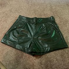 No Flaws Excellent Condition Perfect For Any Occasion Great Layering Piece Versatile Leather Shorts, Layering Pieces, Forest Green, Vegan Leather, Stylish Outfits, Womens Shorts, Green, Women Shopping, Leather