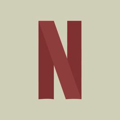 the letter n is made up of two red rectangles on a beige background