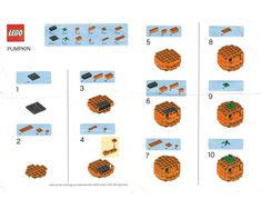 instructions for how to make a pumpkin from legos