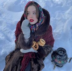 Russian Doll Winter Aesthetic, Russia Winter Outfit, Russian Womens Fashion, Russia Winter Aesthetic, Russian Culture Aesthetic, Russian Aesthetic Outfit, Russian Doll Aesthetic, Russian Woman Aesthetic, Russian Core Aesthetic