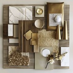 Rich gold-themed palette with shimmering metallics and soft satins for an opulent and glamorous interior design inspiration Purple Accent Wall, Japanese Colors, Dining Room Colors, Color Guide, Green Tile, Bathroom Colors, Room Setup, Contemporary Aesthetic, Living Room Colors