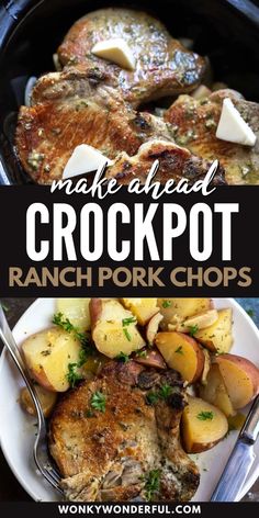 an image of make ahead crockpot ranch pork chops