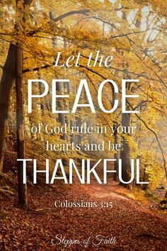 the words let the peace of god guide in your hearts and be grateful, colossians