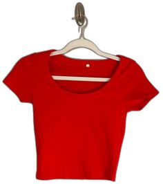 Red Shirts, Baby Fashionista, Red Shirt, Red Top, New Wardrobe, Crop Shirt, Short Sleeve Top, Workout Shorts, Lady In Red