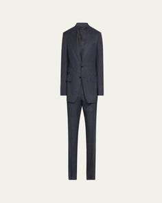 TOM FORD "Shelton" suit in Prince of Wales check    Peak lapels    Twobutton closure    Chest welt pocket    Side flap pockets and ticket pocket    Unfinished sleeves    Doublevented back    Straightleg trousers    Modern fit    Virgin wool    Lining: Cupro    Made in Italy Luxury Wool Tuxedo With Welt Pockets, Wool Tuxedo With Welt Pockets, Luxury Wool Tuxedo With Hidden Button Closure, Single Button Tailored Wool Tuxedo, Luxury Single-button Wool Tuxedo, Prince Of Wales Suit, Tom Ford Men, Prince Of Wales, Modern Fit