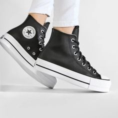 Brand New Womens Size Converse All Star Platform, All Star Platform, Shoes Converse, Converse Black, Leather Shoes Woman, Womens Converse, Converse All Star, Fashion Sneakers, Shoes Fashion