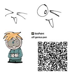 an image of a cartoon character next to a qr code with the caption