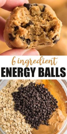 the best energy balls recipe is made with oats, peanut butter and chocolate chips