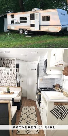 the before and after photos of a camper