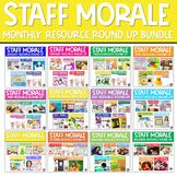 a poster with words and pictures on it that say, staff morrale monday resources round up bundle