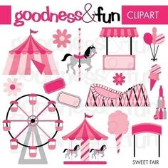 the cover of goodness and fun, featuring carousels, horses, and carnival rides