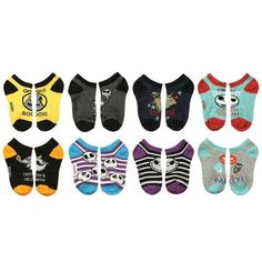 Bring the Pumpkin King with you on the daily by purchasing this boys' 8-pack of Nightmare Before Christmas ankle socks. Each pair is designed with the aesthetic of the film in mind. Simple yet bold, these might be the perfect socks. Size: 7-9.  Color: Multicolor.  Gender: unisex.  Age Group: kids. A Nightmare Before Christmas, Holiday Slippers, Dog Slippers, Bobby Socks, The Pumpkin King, Santa Socks, Buster Brown, Pumpkin King, Ankle Socks Women