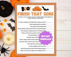 a printable halloween song for kids to play with