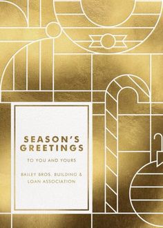 the cover of season's greetings to you and yours, with gold foil