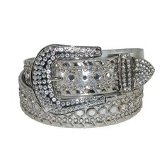 Elevate your ensemble with the CTM Women's Western Rhinestone Belt, a dazzling accessory designed to make a statement. This belt, perfect for adding a touch of glamour to any outfit, features:

- Size: Small
- Color: Silver
- Material: Faux leather
- Width: 1 1/2 inches
- Decorative elements: Clear rhinestones along the buckle, keeper, tip, and center

Adorned with sparkling rhinestones, this belt is ideal for enhancing a simple pair of jeans or adding a stylish flair to evening wear. Its wester Wide Belts For Women Rhinestone, Sparkly Belts, Crystal Wedding Dress, Bling Belts, Belt Women, Western Belt, Belt For Women, Rhinestone Belt, Branded Belts