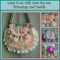 an image of a purse with flowers on it