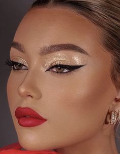 Red Makeup Looks, Gold Eye Makeup, Prom Makeup Looks