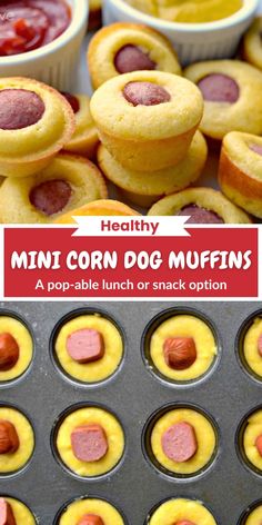 mini corn dog muffins are ready to be baked