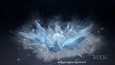 an image of a blue bird in the air with water splashing out of it's wings