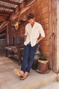 Relaxed button downs that kick things up a notch. Cocktail Attire Men, Cocktail Attire, Bowling Shirts, Subtle Textures, Pull On Pants, Outerwear Sweater, Egift Card, Running Errands