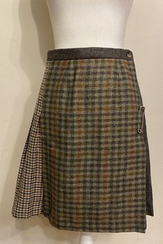 Vintage The Works Saks Fifth Avenue Multi Pattern Pleat Wool Wrap Skirt England Old Fashioned Clothes, Wool Wrap Skirt, 60s Skirt, Fall Skirt, Clothing Reference, Heavy Heart, Vintage Skirts, 60s Mod, Wool Wrap