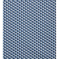 an abstract blue and white pattern with diagonals on the fabric, as well as small squares